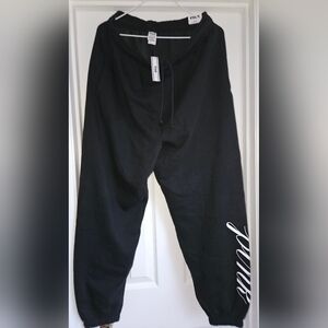 PINK Victoria's Secret Black Joggers with White Script